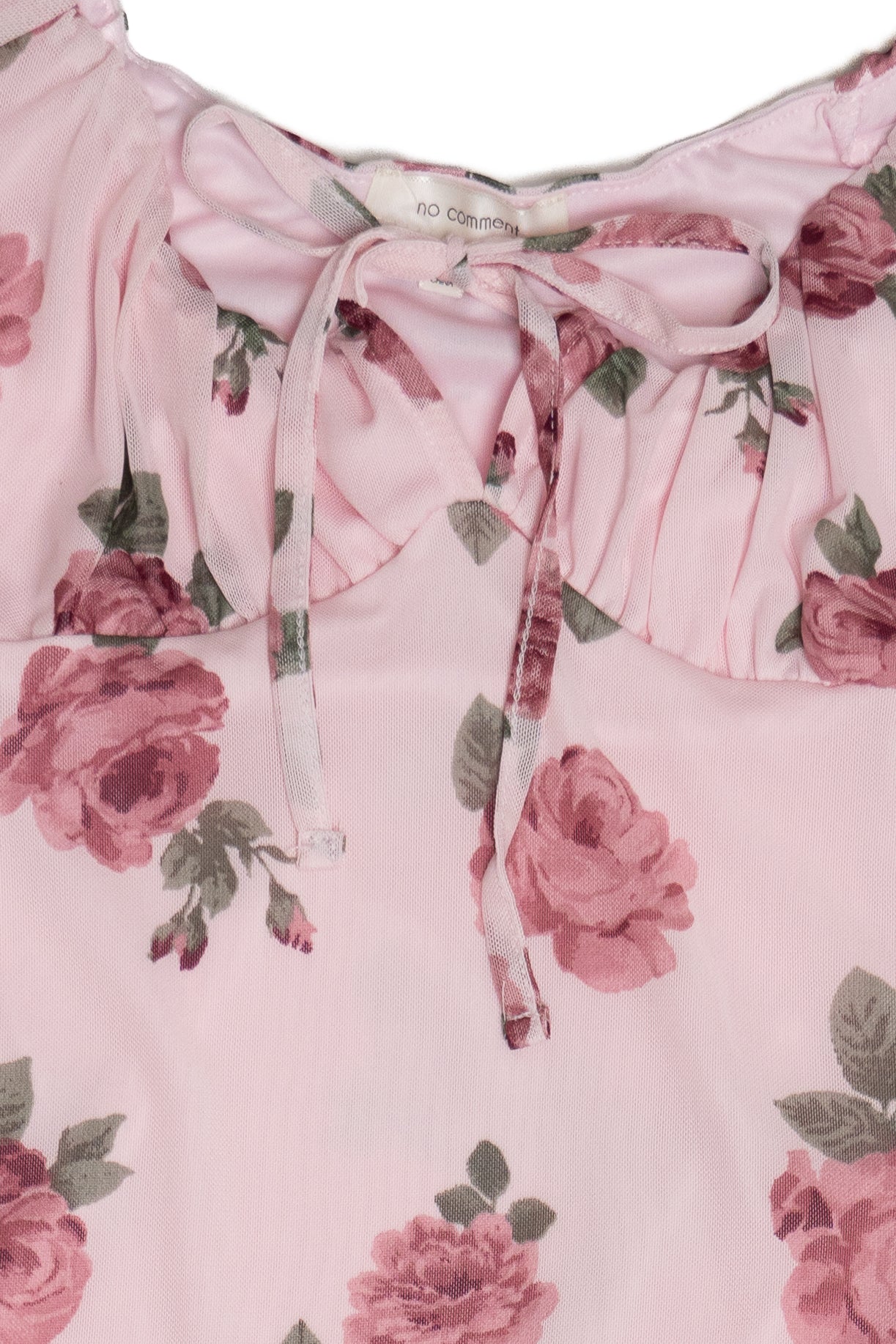 Mesh Puff Sleeve Hanky Hem MIdi Dress