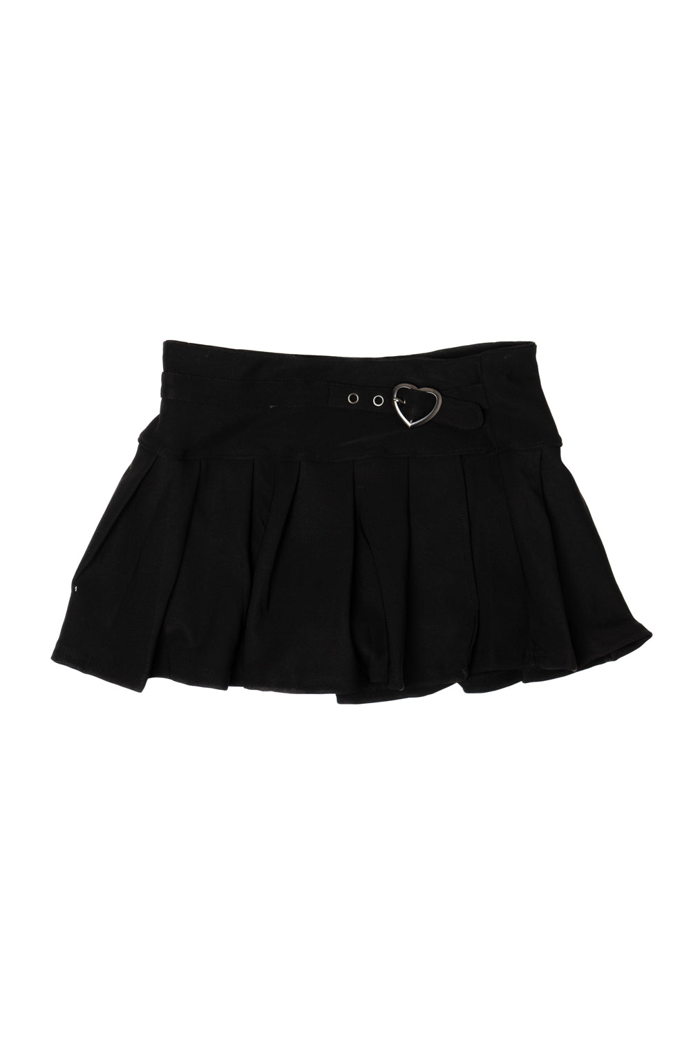 Pleated Heart Buckle Mini Skort