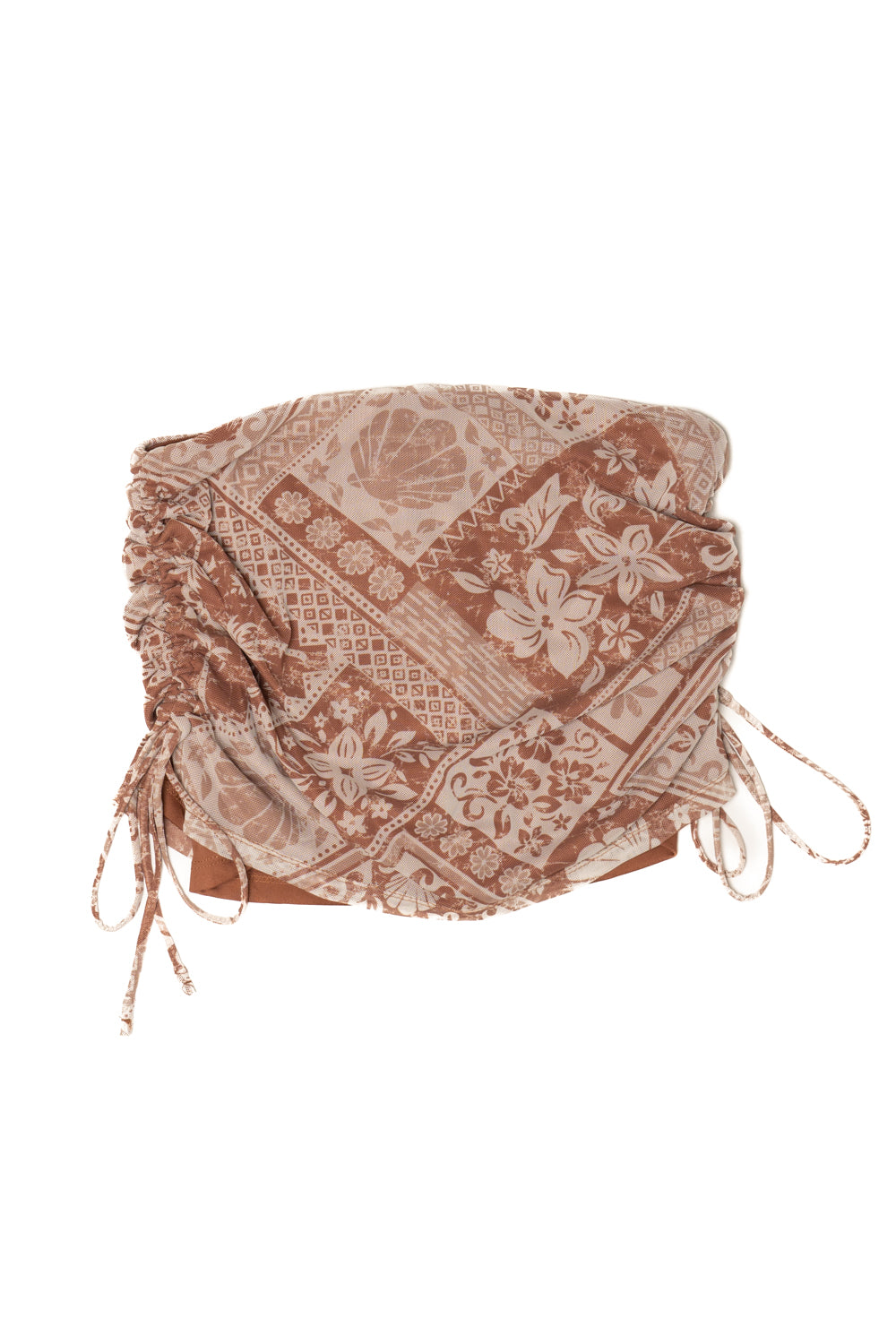 Mesh Printed Ruched Mini Skort