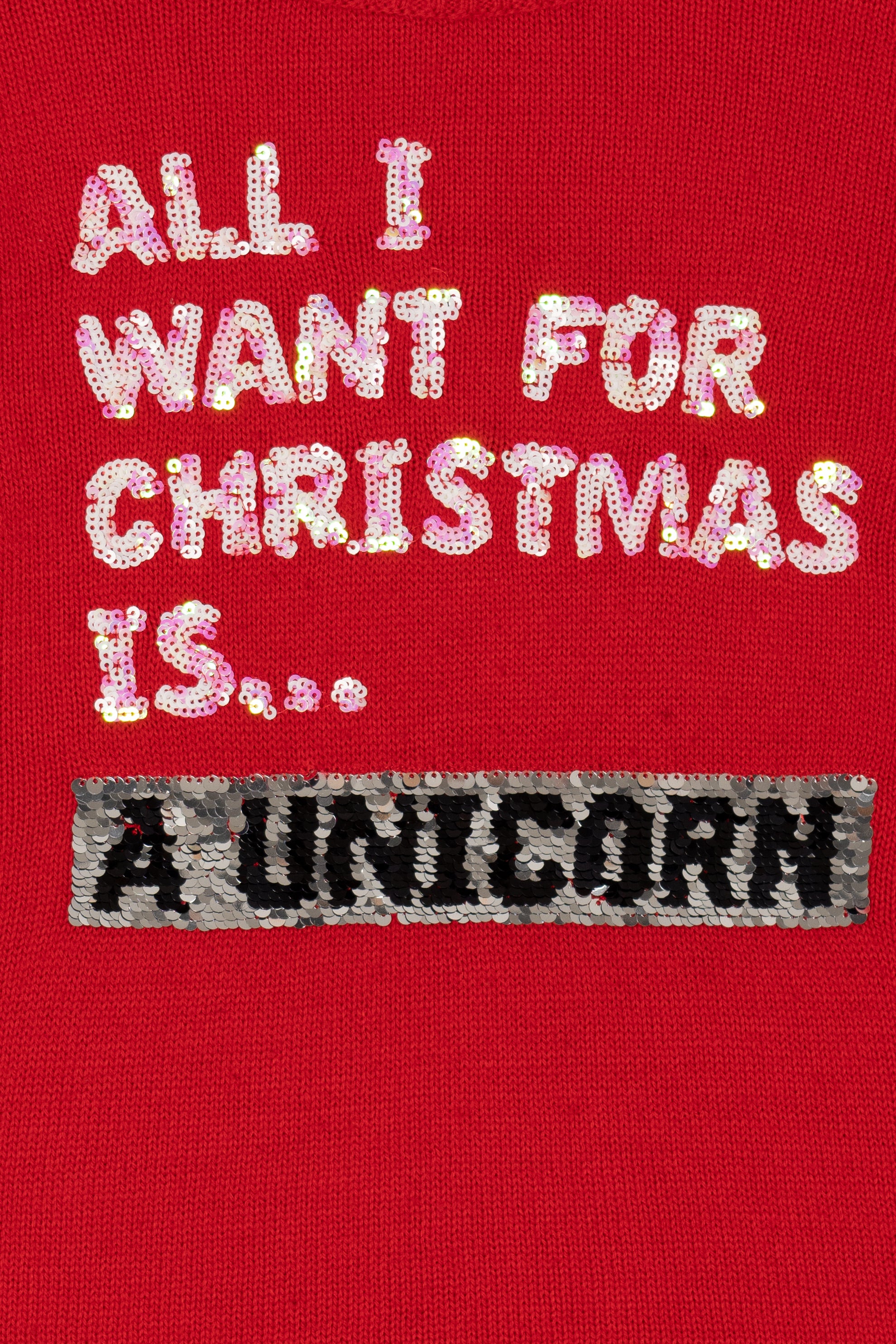 Kids Red "All I Want For Christmas Is..." Ugly Christmas Pullover (2020s)