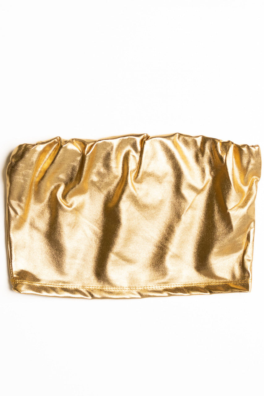 Metallic Gold Tube Top