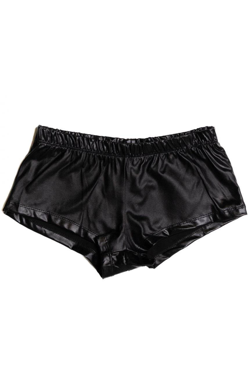 Black Metallic Short Shorts