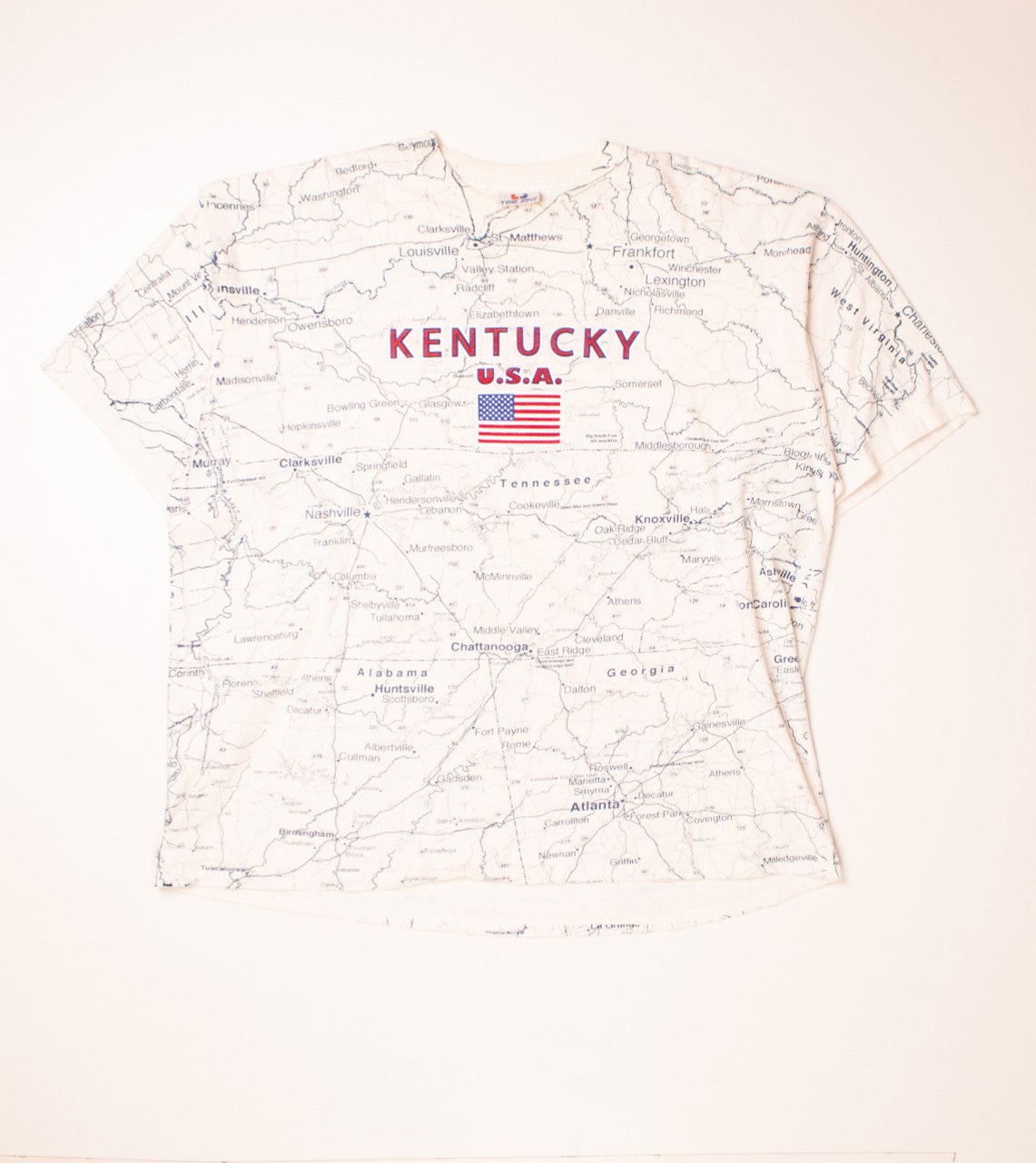 All Over Print Kentucky Map T-Shirt(1988)