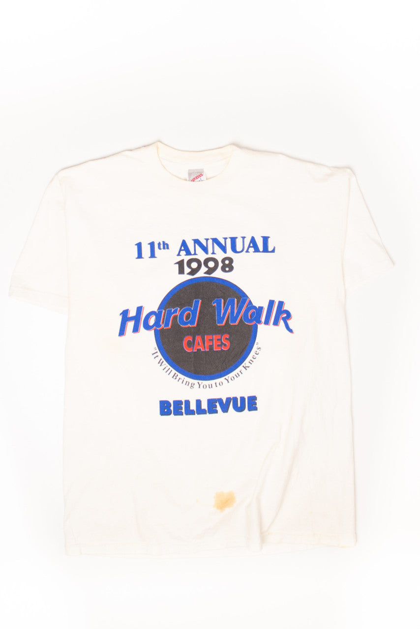 Vintage Funny Hard Walk Cafe T-Shirts T-Shirt (1990s)