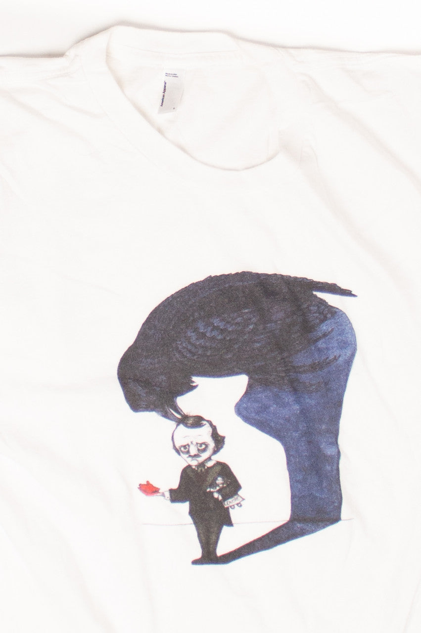 Vintage Edgar Allen Poe Cartoon Crow T-Shirt (2010s)