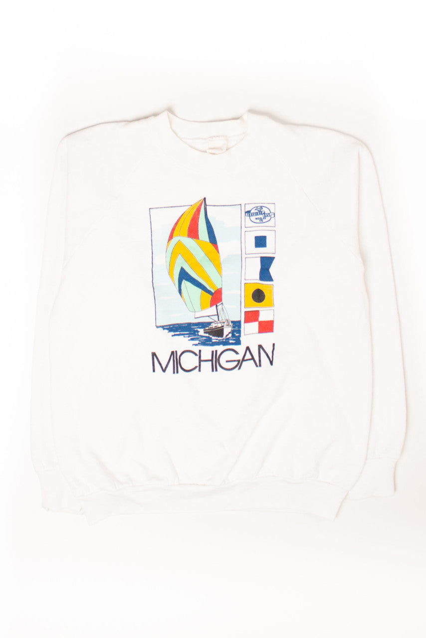 Vintage Michigan Sailboat Sweatshirt (1990s)