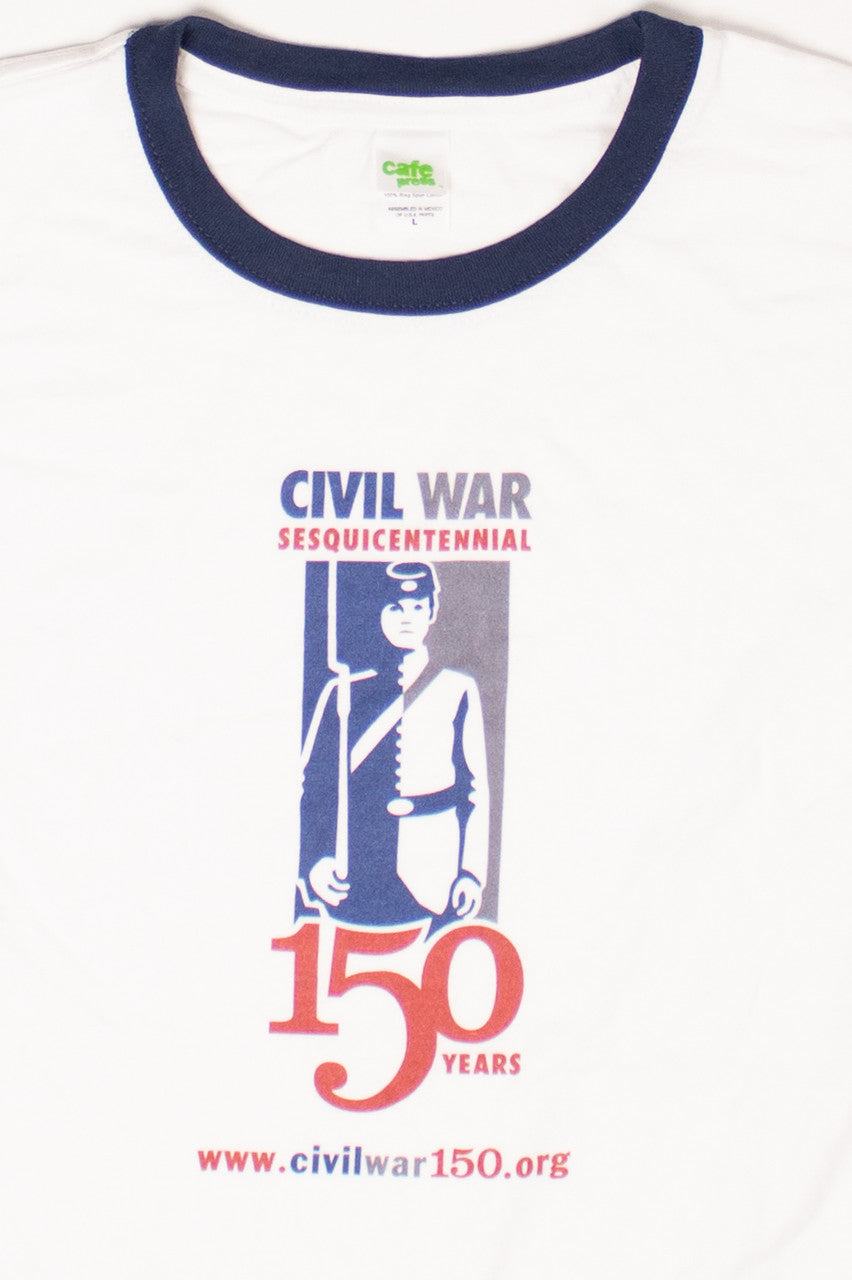 Vintage Cafe Press Civil War Ringer T-Shirt (2000s)