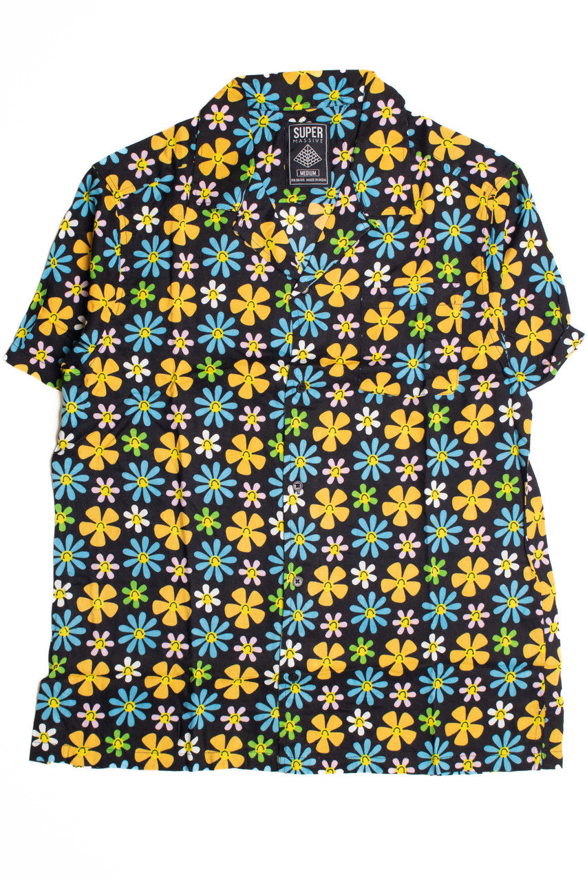 Smiley Floral Button Up Shirt