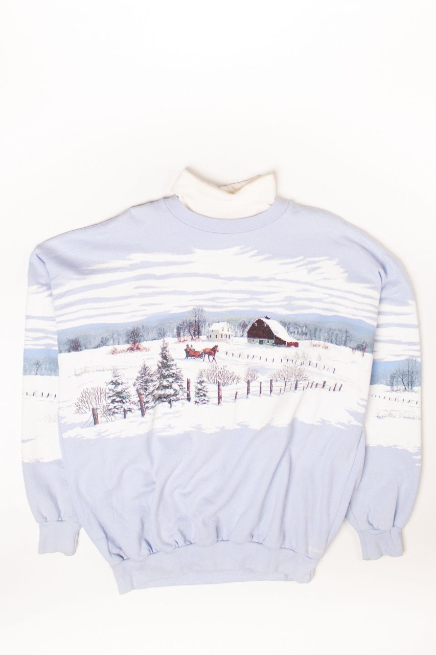 Vintage Winter Carriage Ride Sweatshirt (1980s)