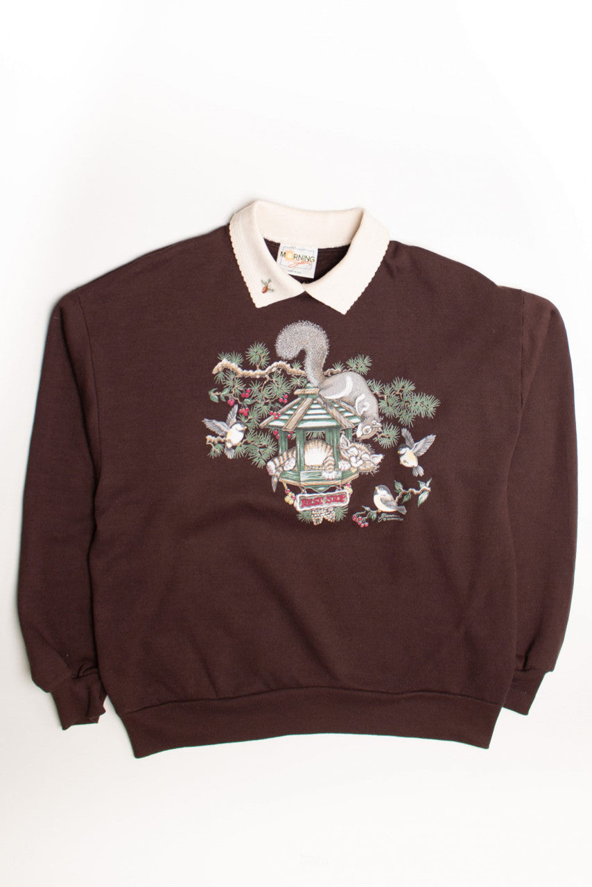 Vintage Cat Rest Stop Ugly Christmas Sweater (1980s)