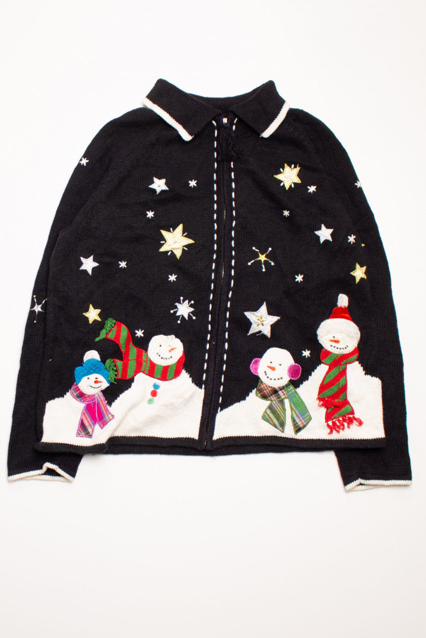 Snowman Scarf Ugly Christmas Cardigan 58639