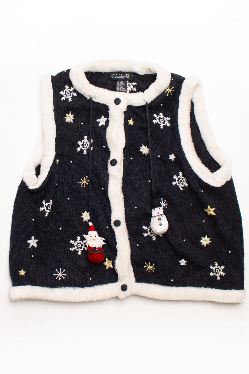 Santa and Snowman Tassle Ugly Christmas Vest 58662