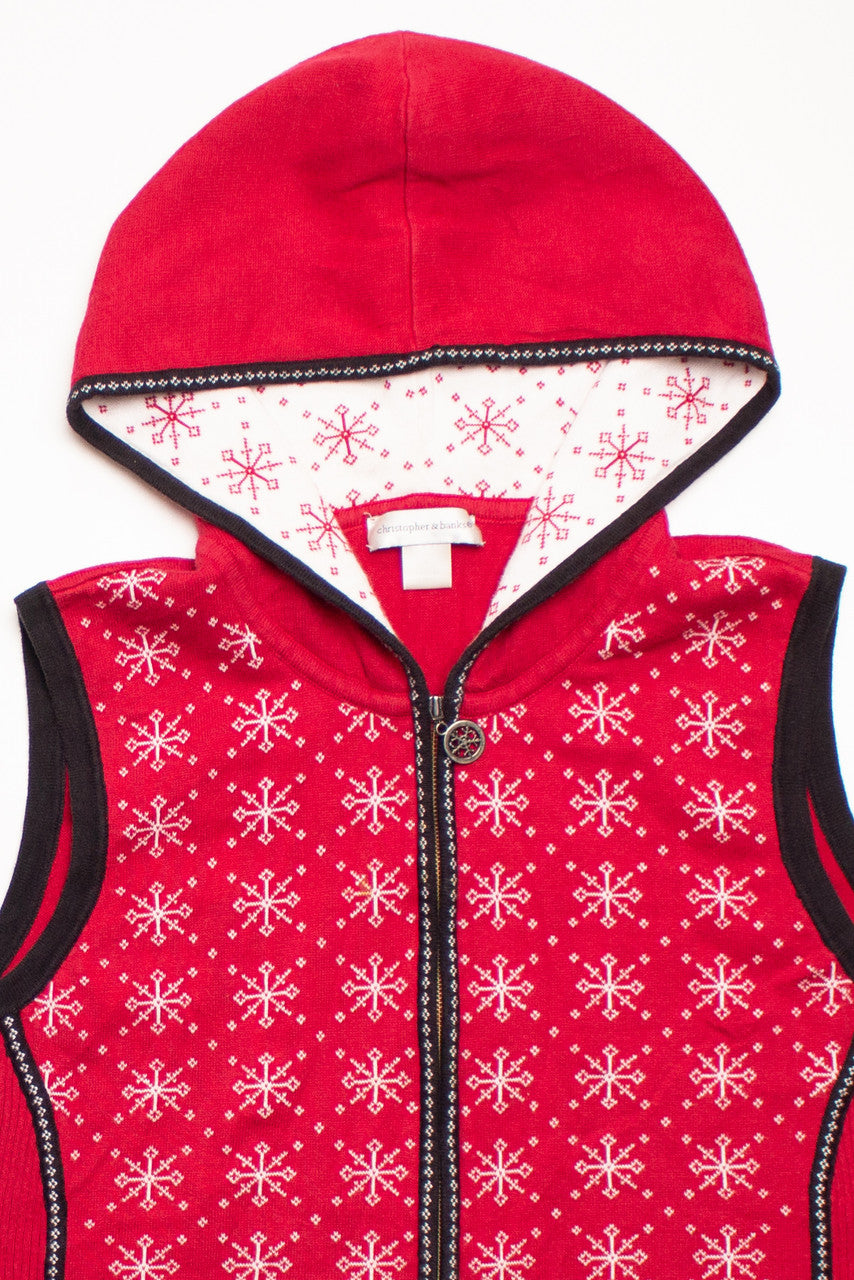 Red Ugly Christmas Hooded Vest 58716