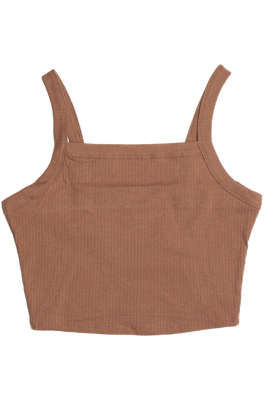 Brown 90’s Style Crop Tank