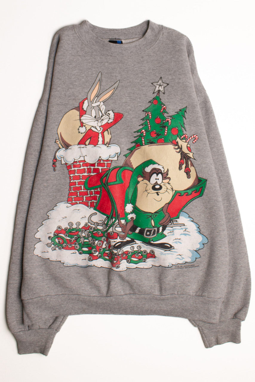 Gray Looney Toons Ugly Christmas Sweatshirt 58771