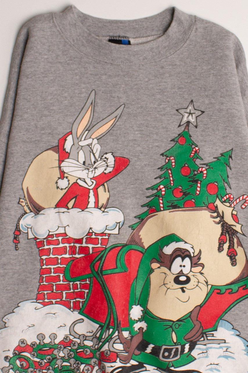 Gray Looney Toons Ugly Christmas Sweatshirt 58771