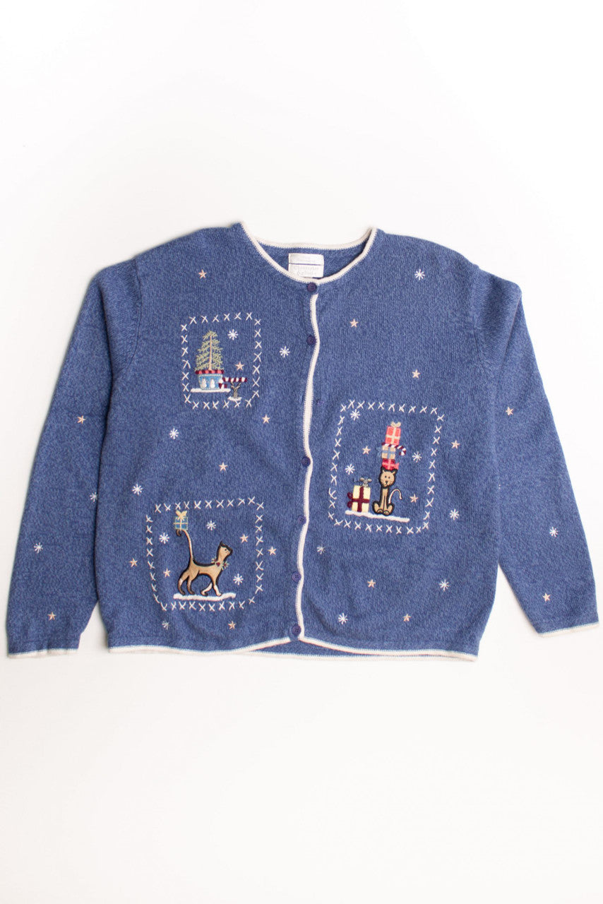 Blue Ugly Christmas Cardigan 58947