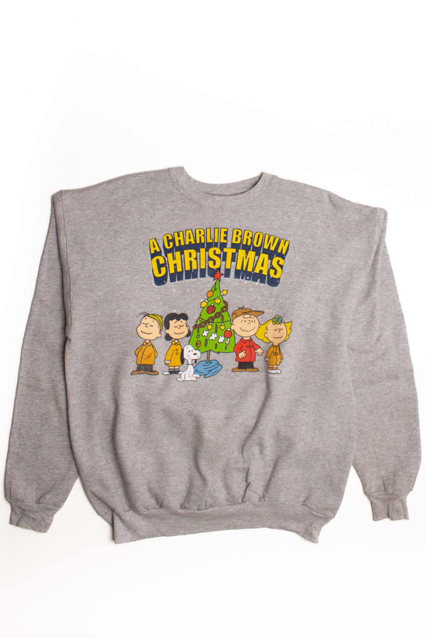 Gray Charlie Brown Ugly Christmas Sweatshirt 58951