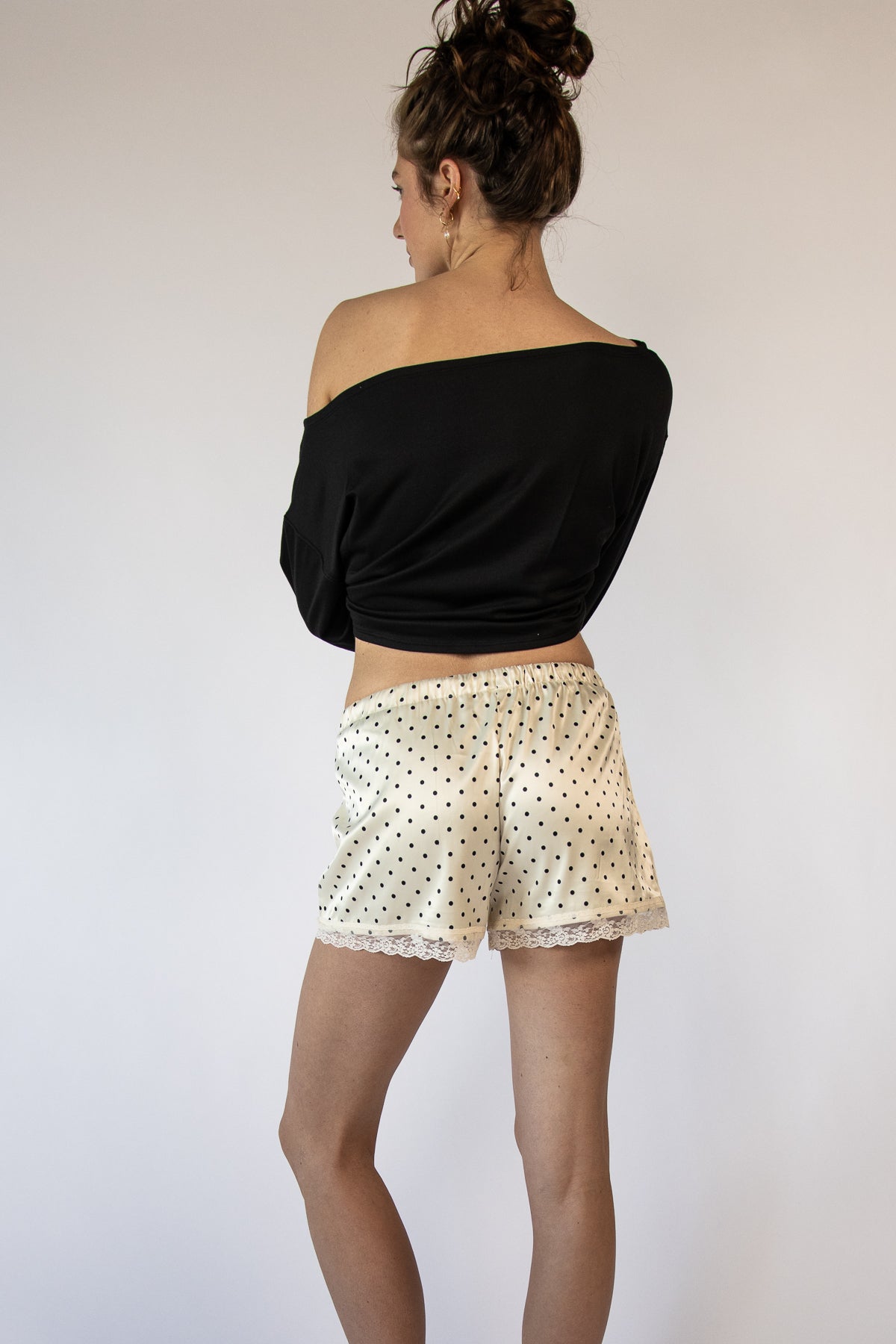 Satin Short With Lace Trim