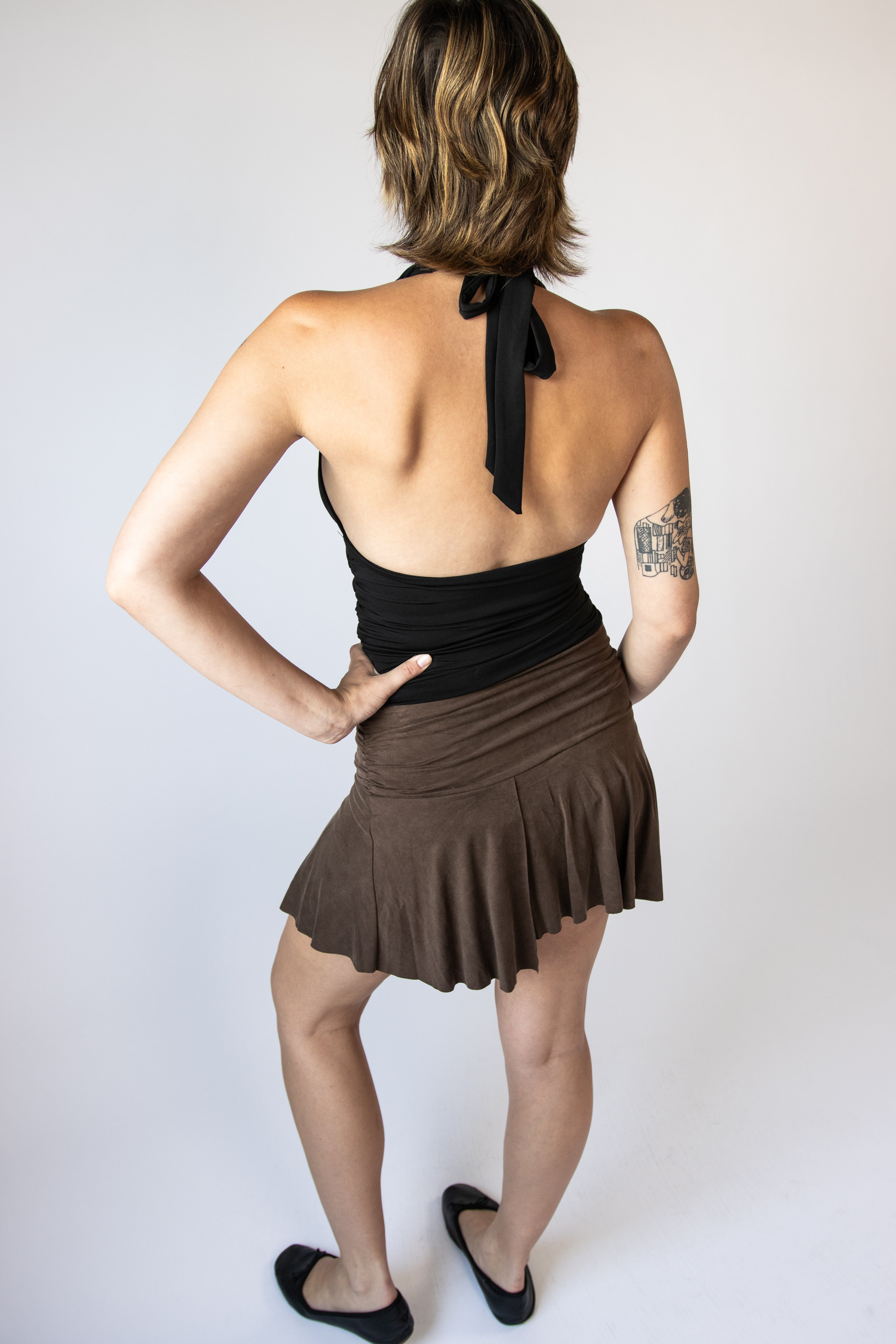 Side Ruched Halter Top