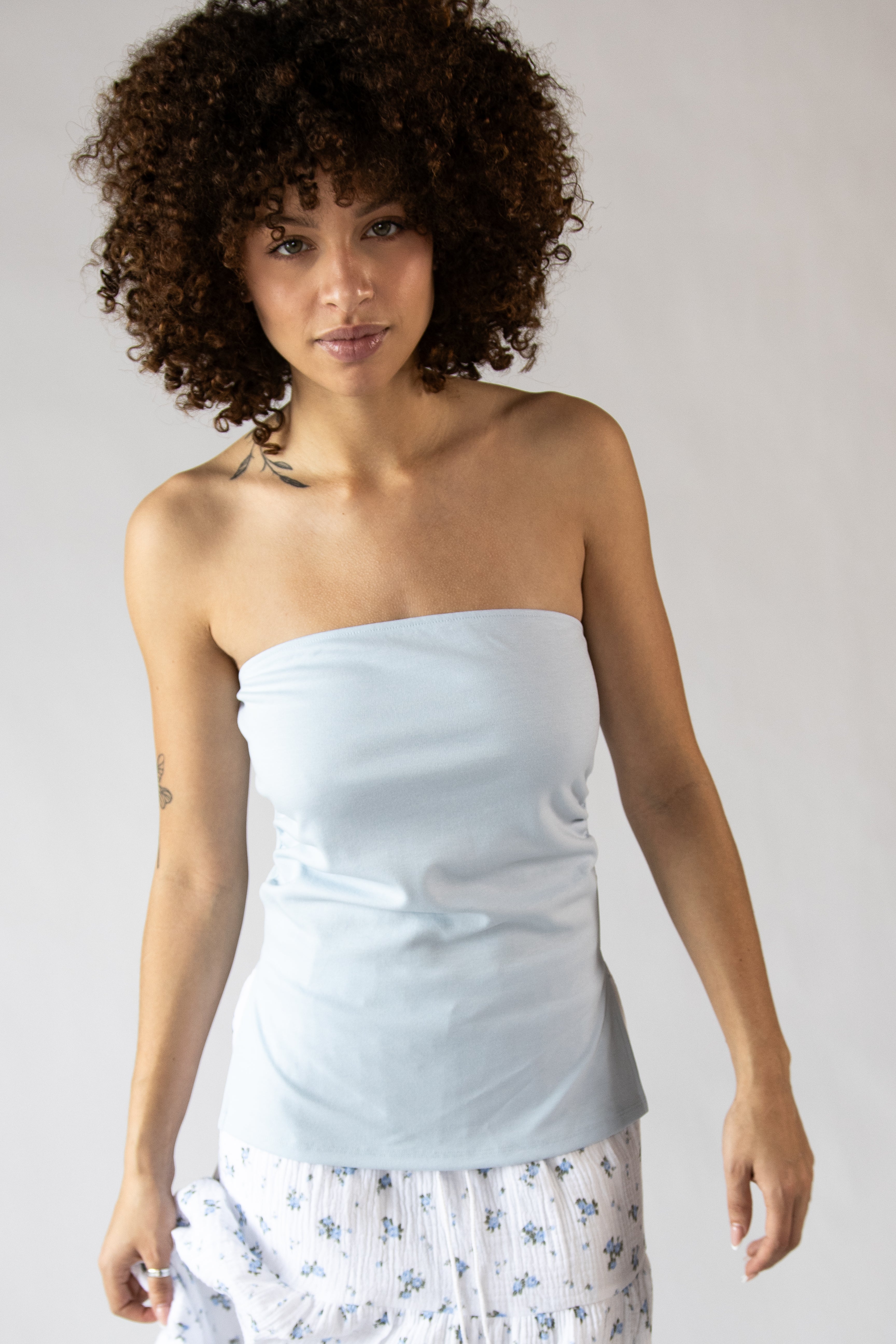 Side Ruched Tube Top