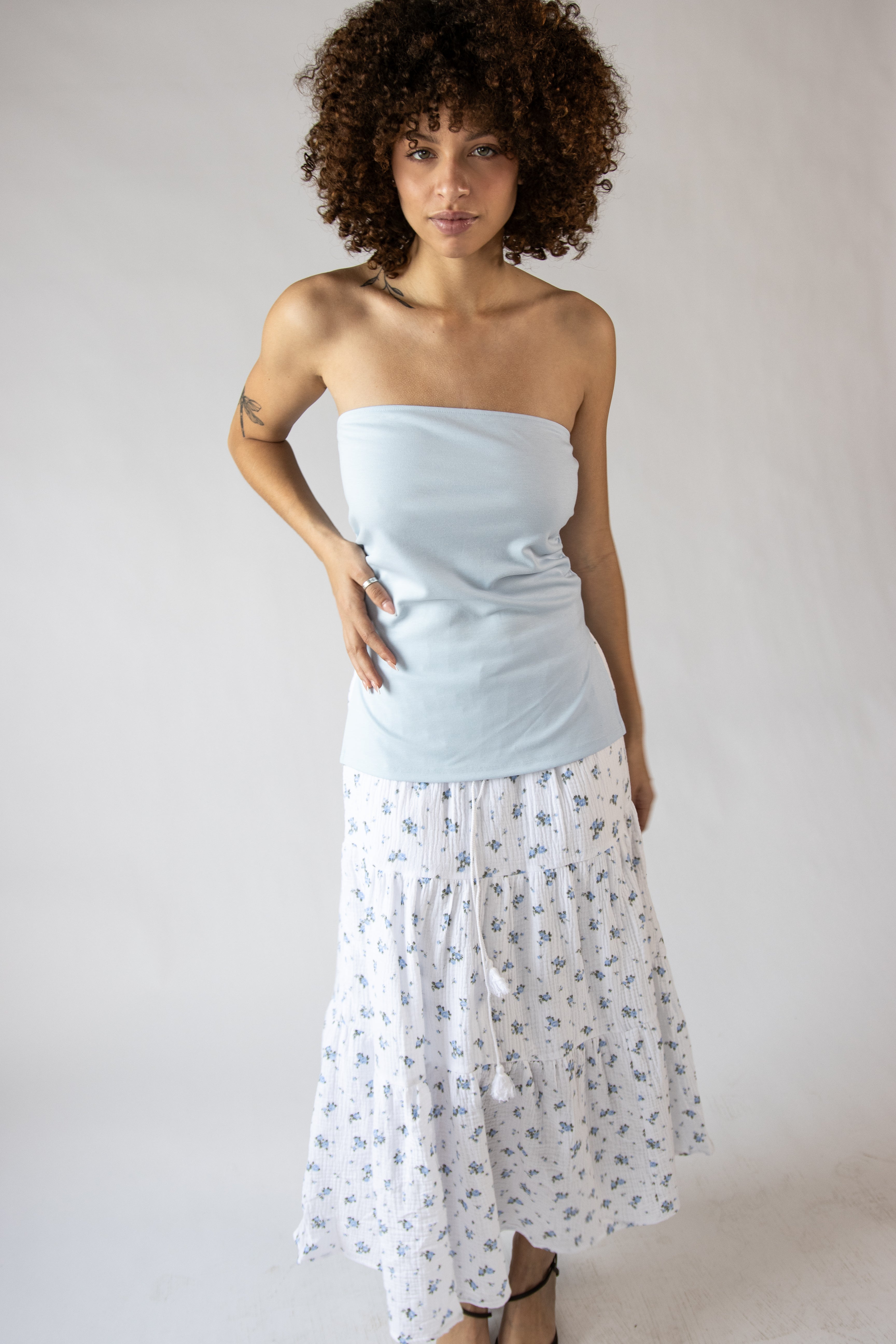 Side Ruched Tube Top