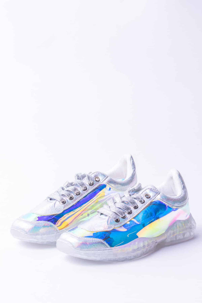 Silver Holographic Sneakers