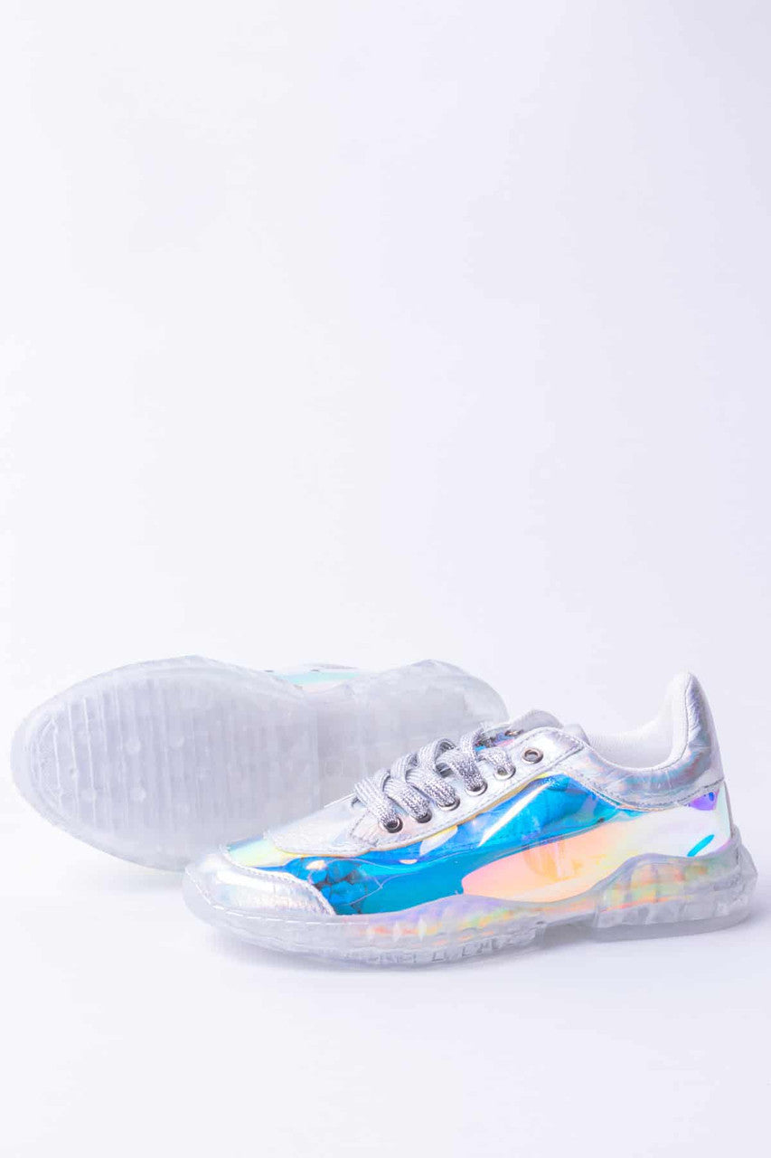 Silver Holographic Sneakers
