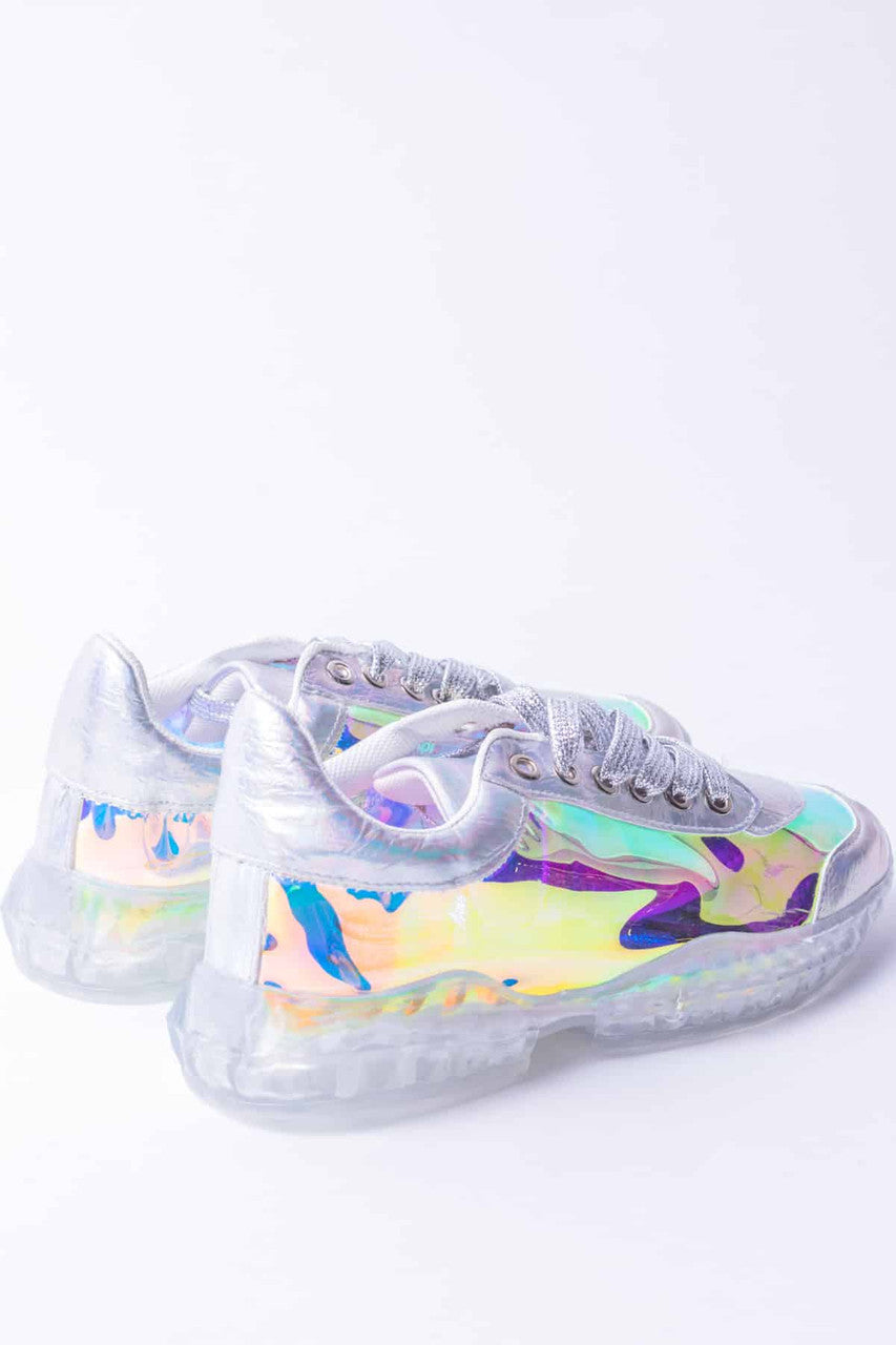 Silver Holographic Sneakers