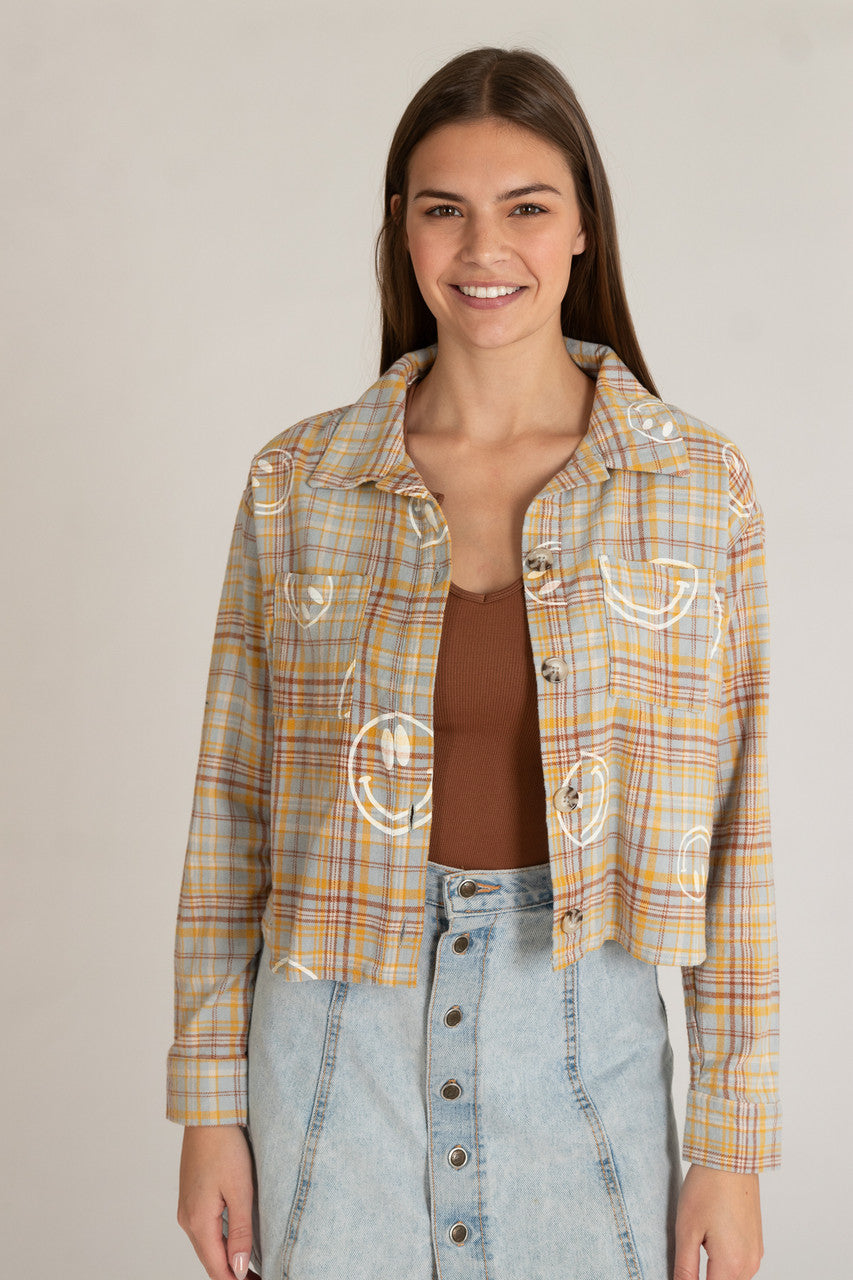 Cropped Screenprint Flannel