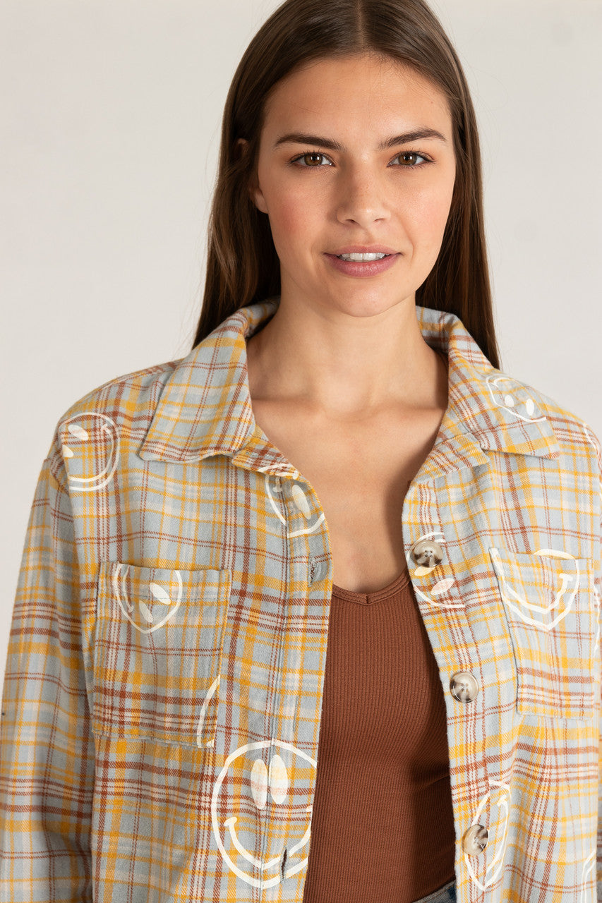 Cropped Screenprint Flannel