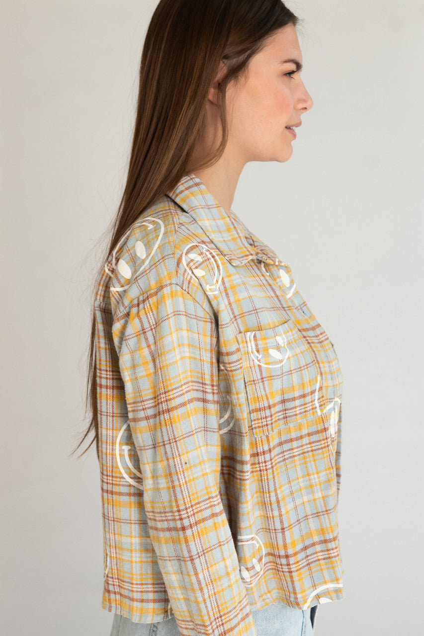 Cropped Screenprint Flannel