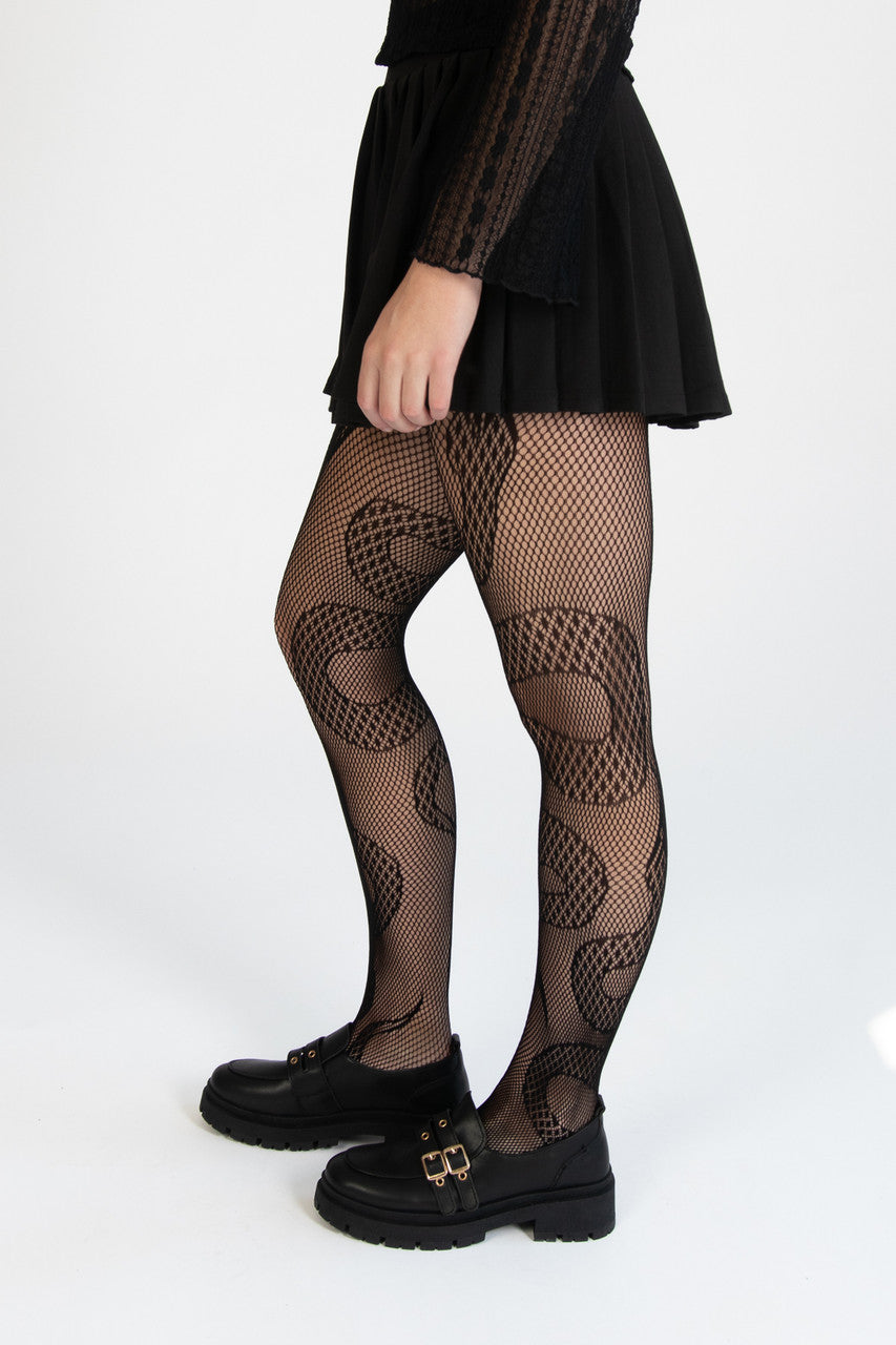 Snake Pattern Fishnet Tights
