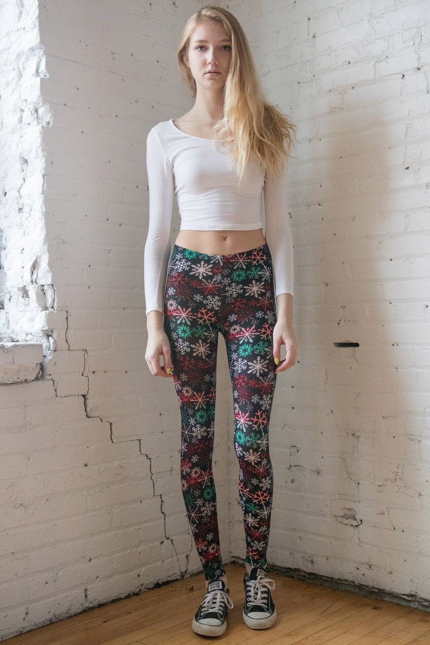 Red & Green Snowflake Leggings