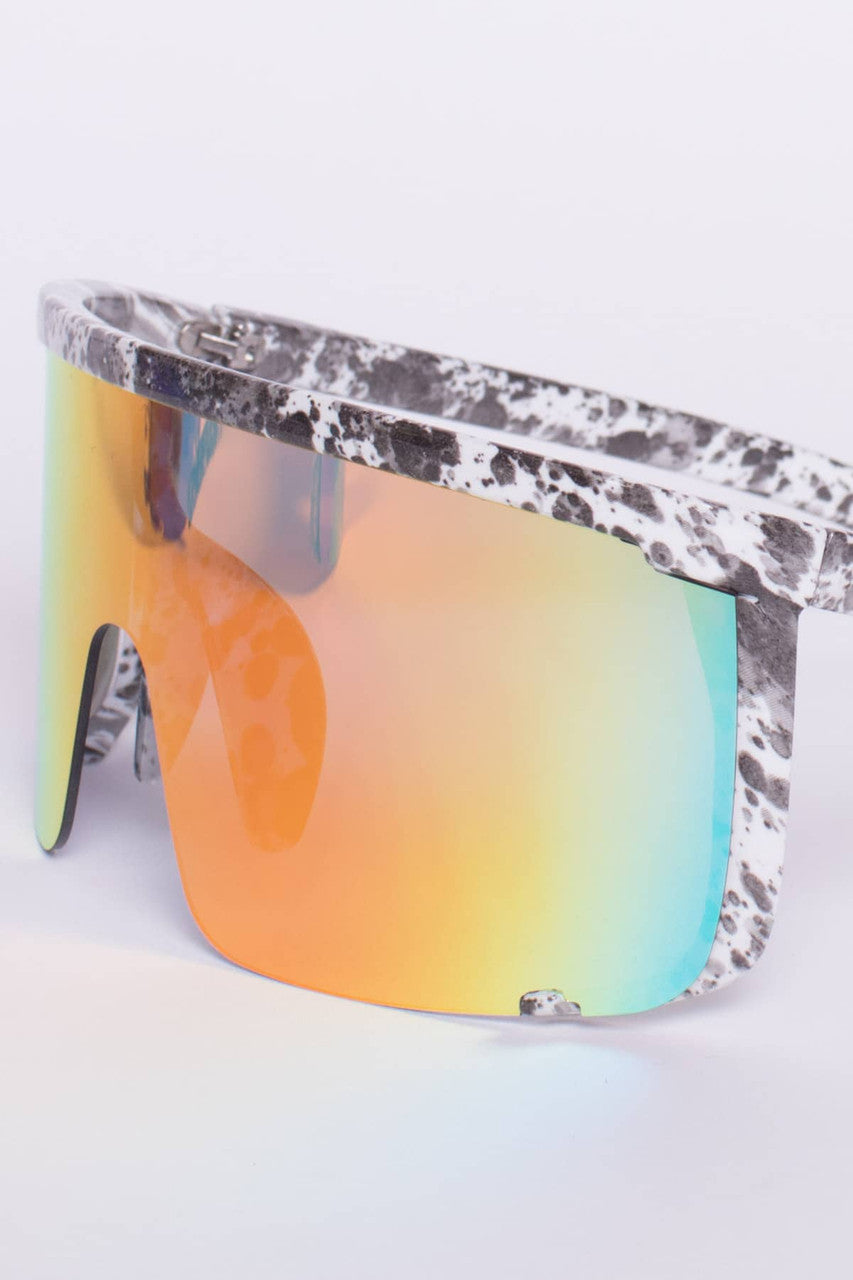 Splatter Rim Shield Sunglasses