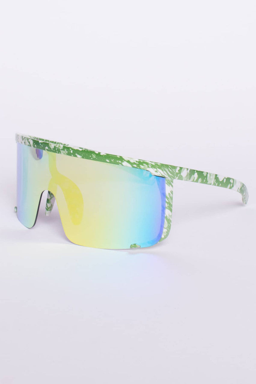 Splatter Rim Shield Sunglasses