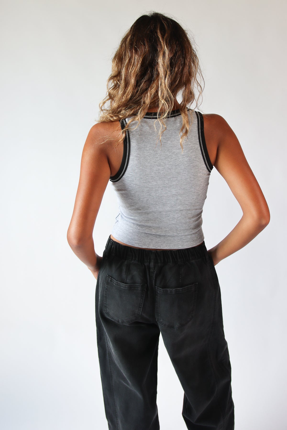 Star Applique Ringer Tank