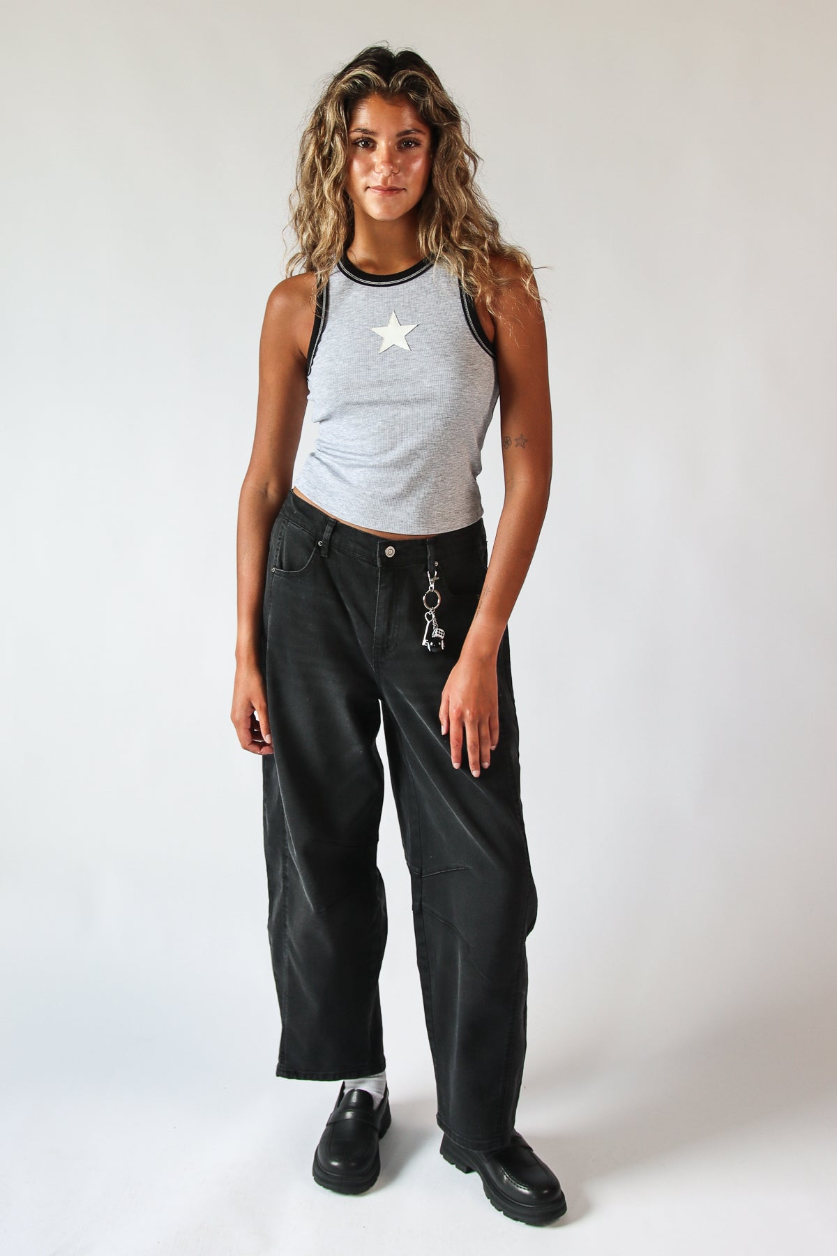 Star Applique Ringer Tank