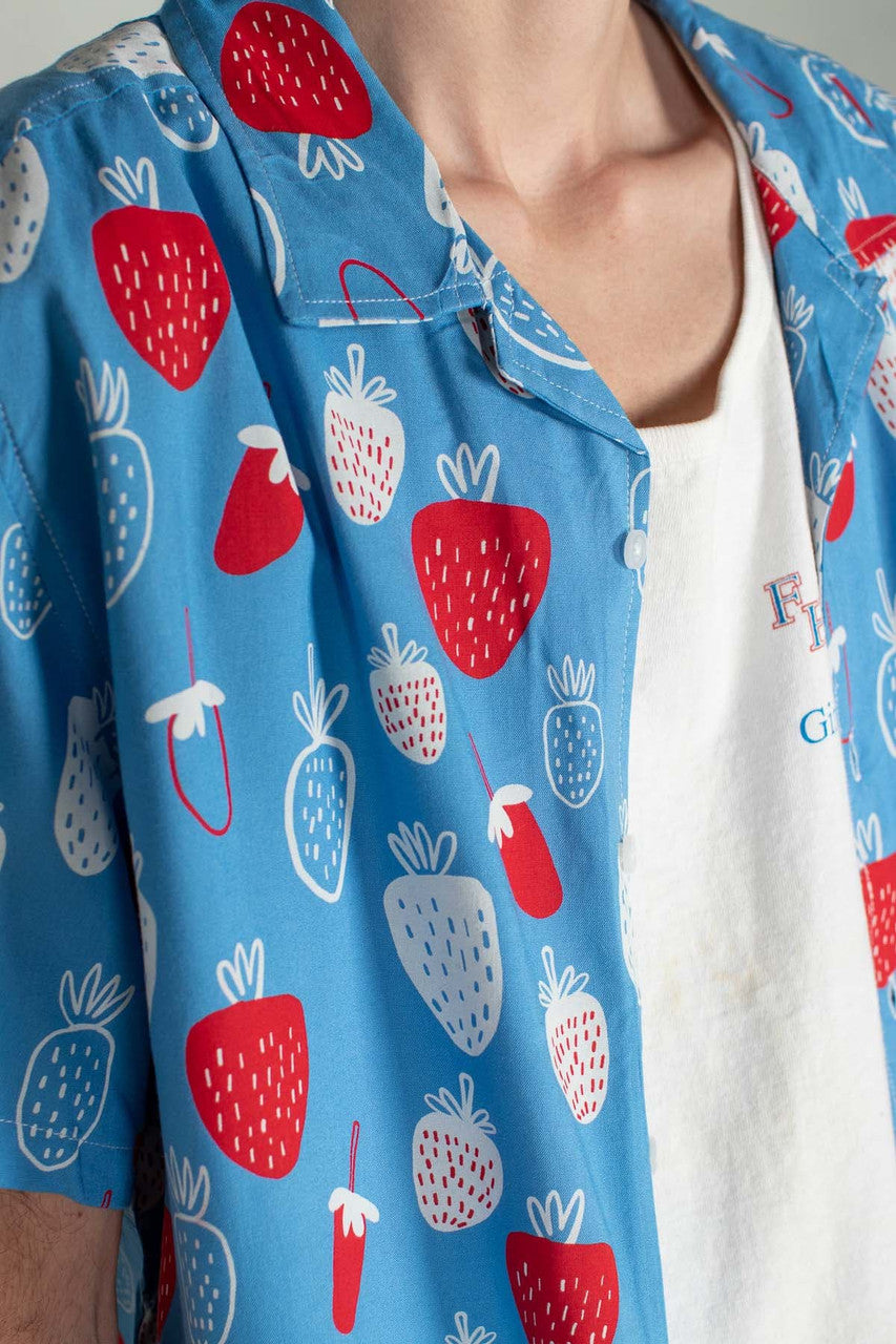 Strawberries From Heaven Button Up Shirt