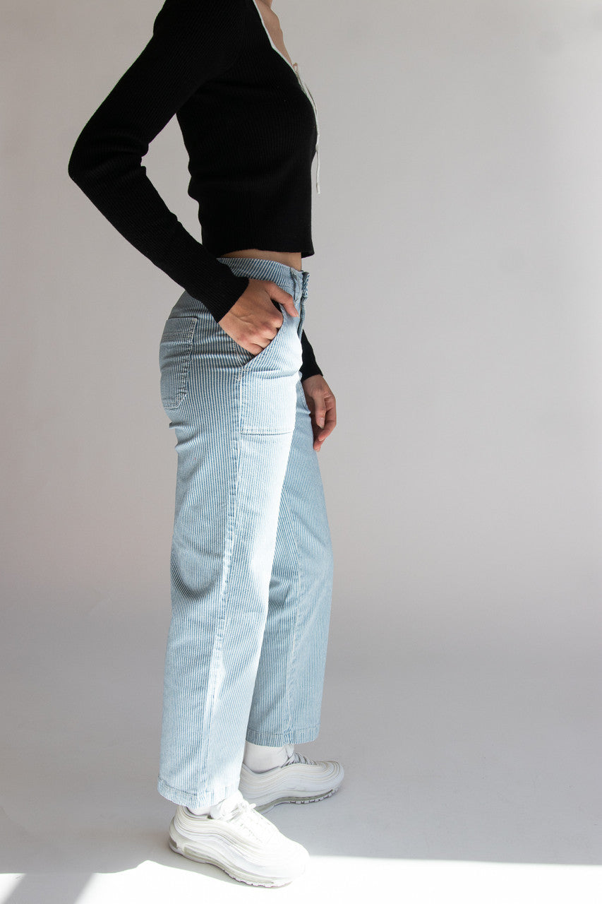 Hickory Stripe Straight Leg Jeans