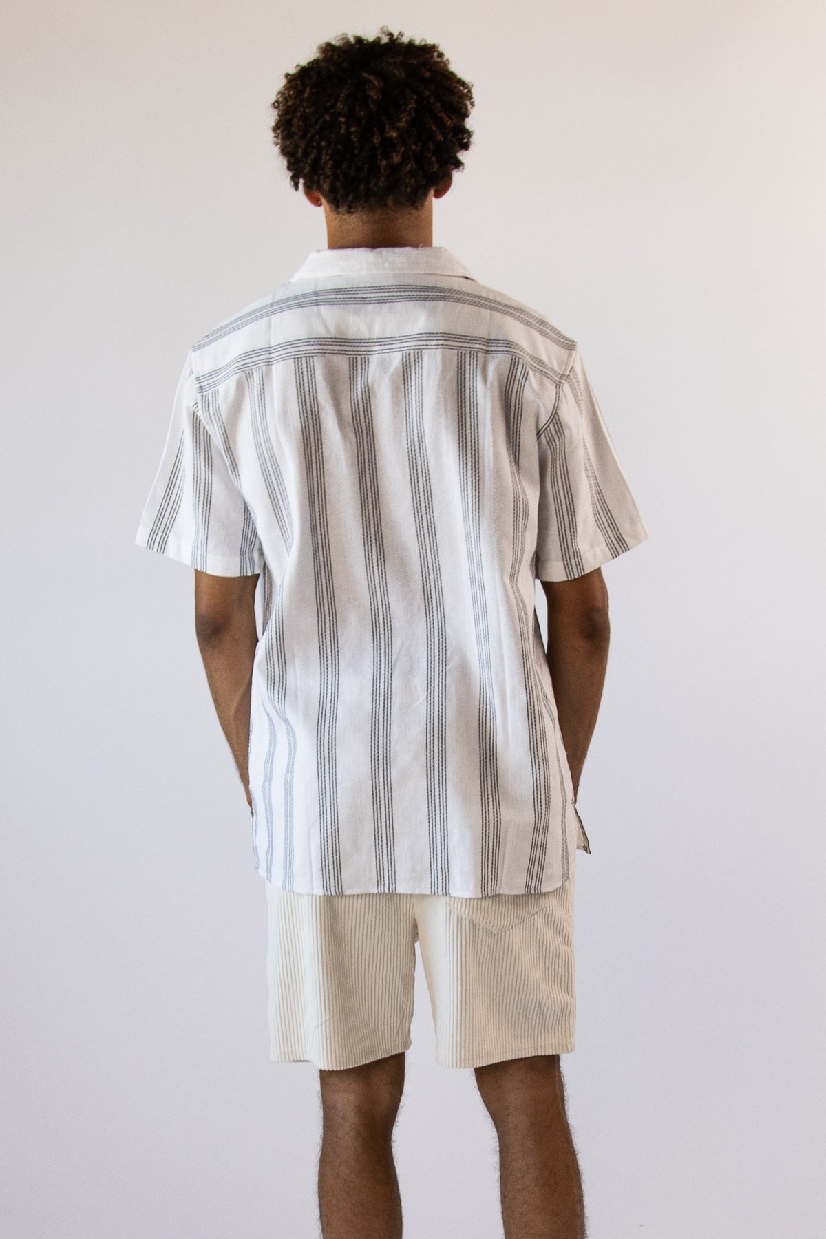 Vertical Stripe Camp Shirt
