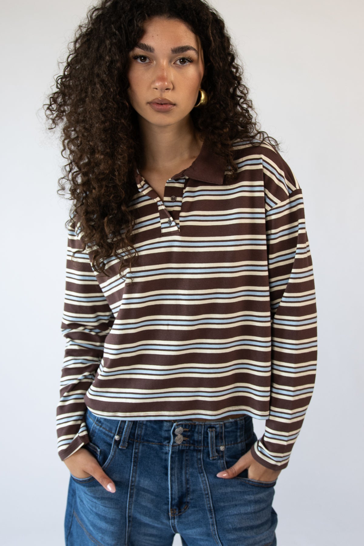 Boxy Stripe Polo