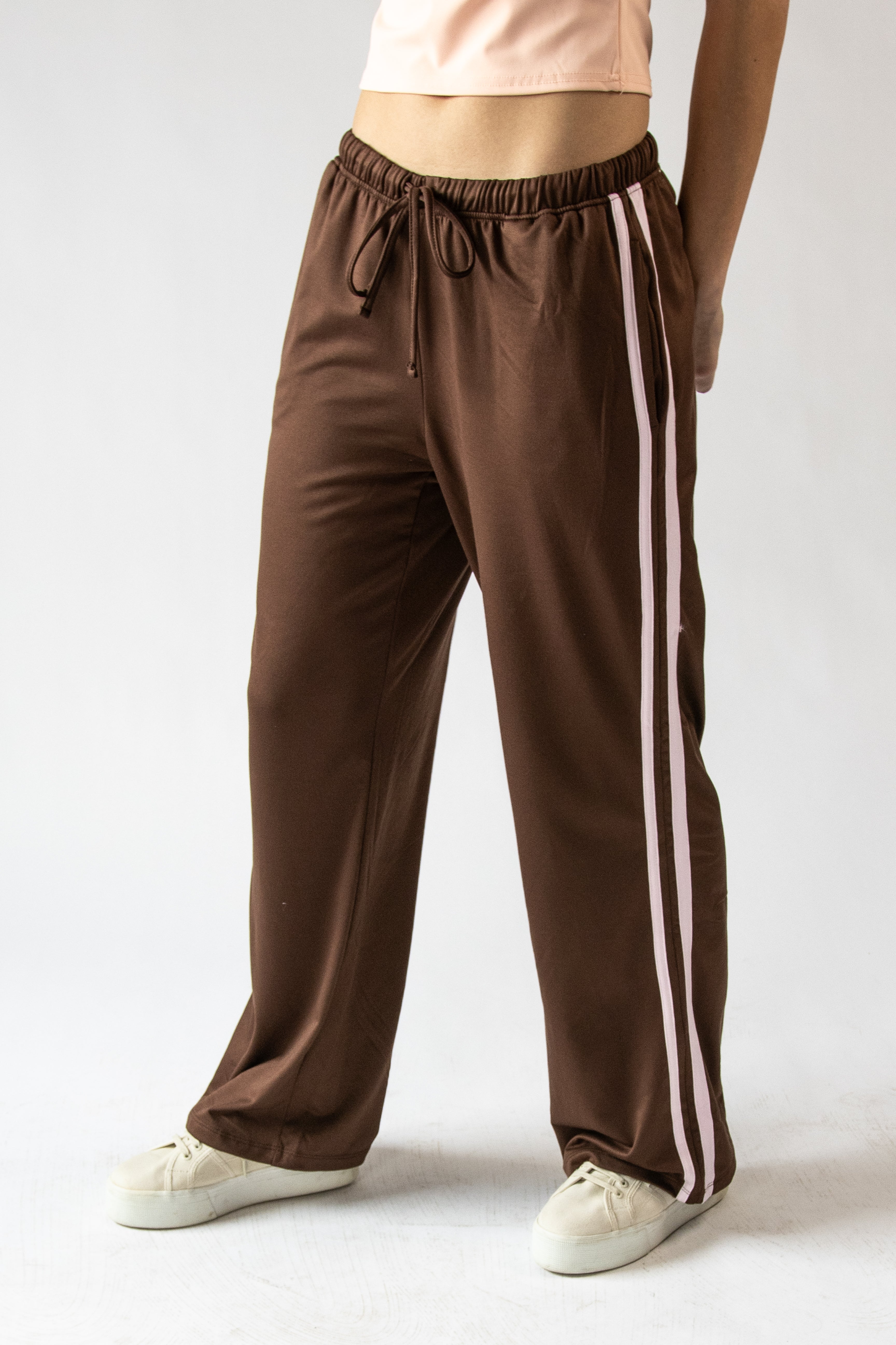 Fleece Lined Side Stripe Track Pants