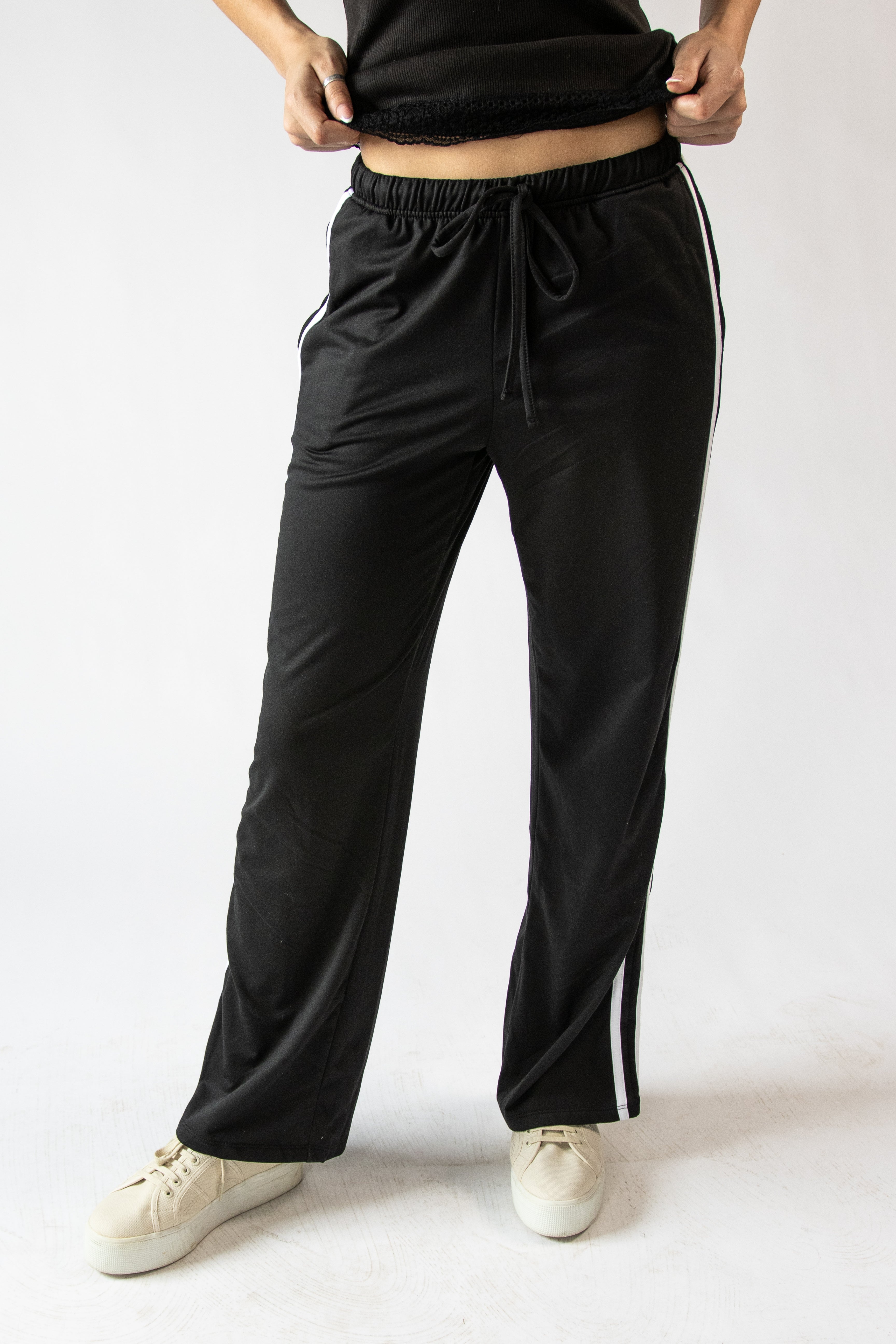 Fleece Lined Side Stripe Track Pants