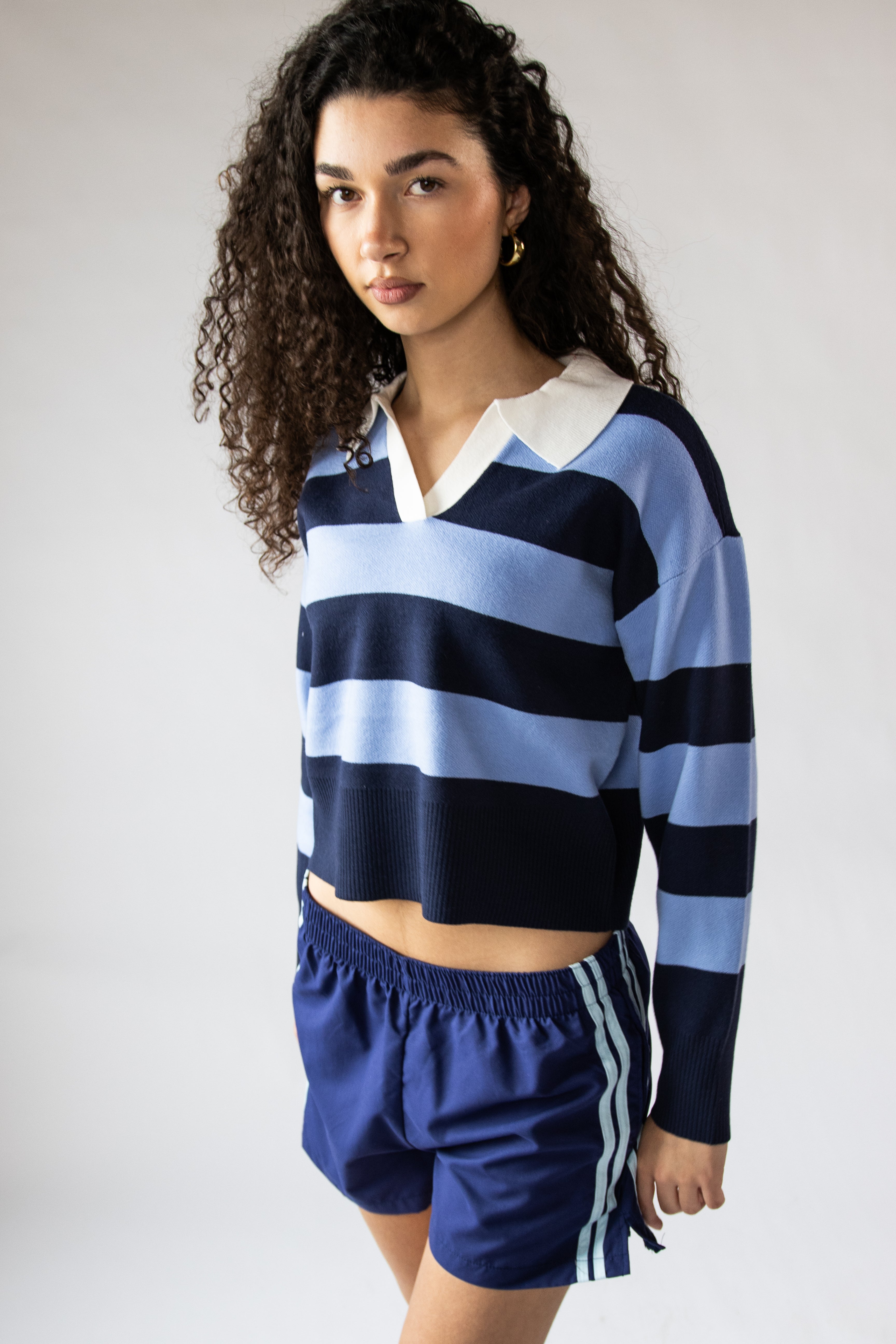 Striped Polo Sweater