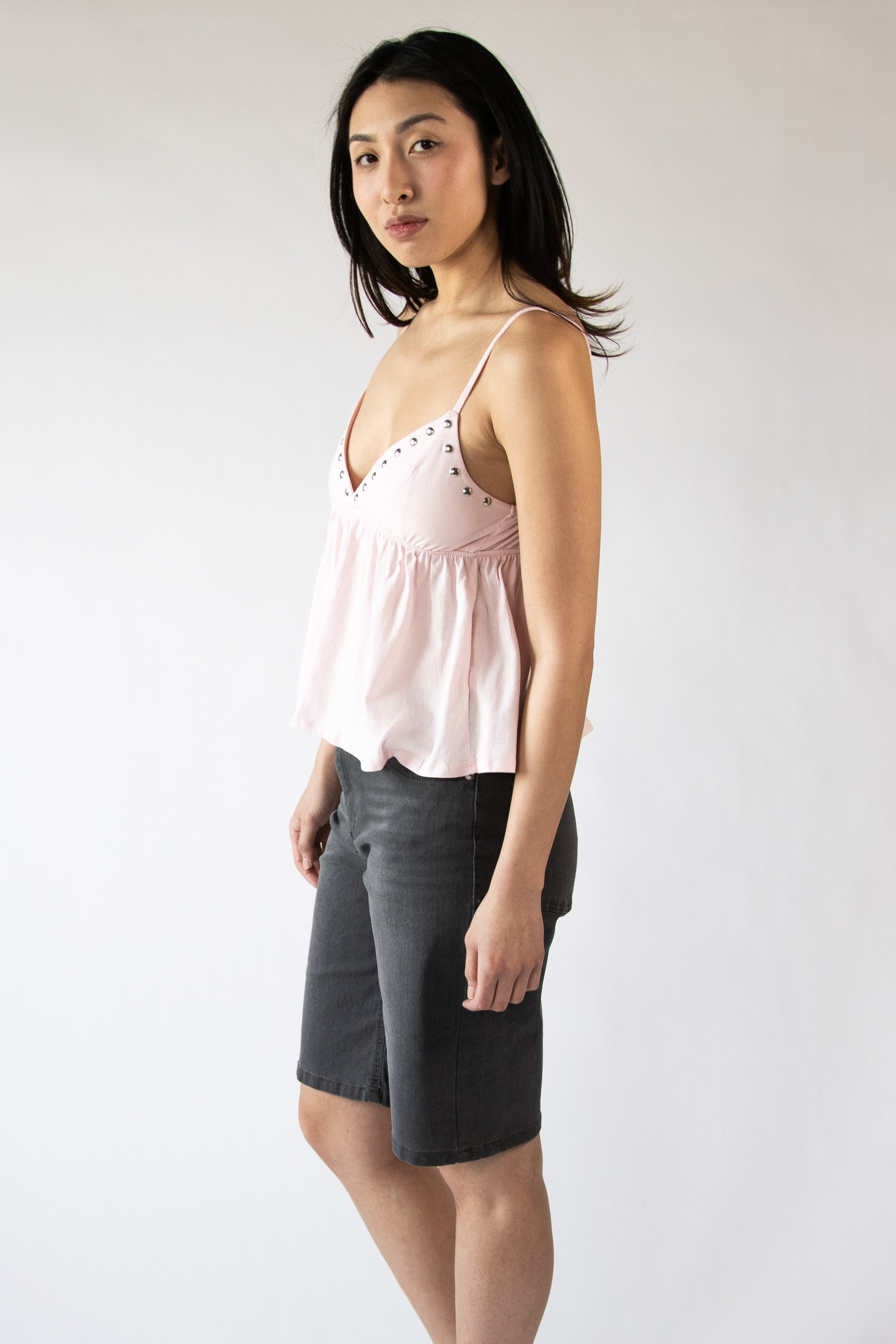 Studded Babydoll Tank Top