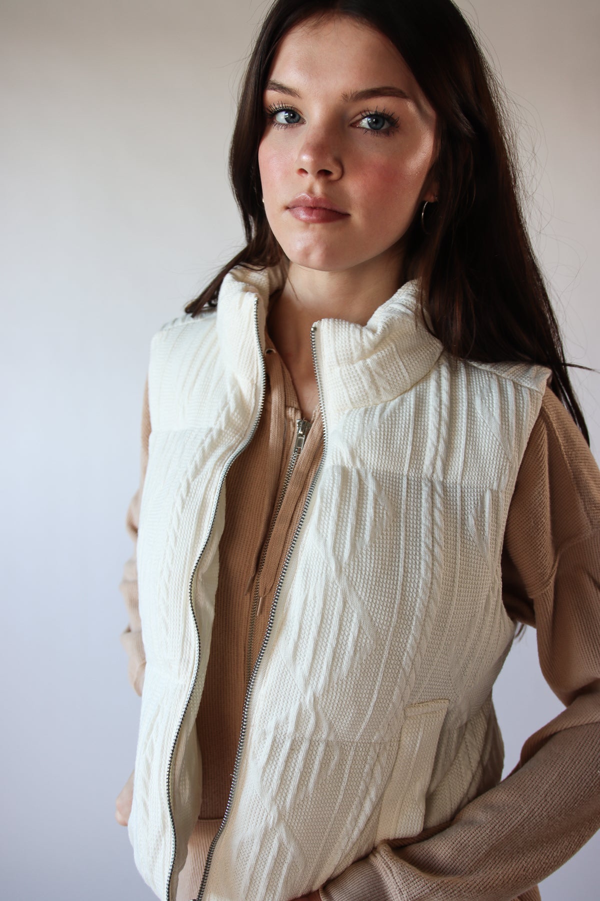 Sweater Knit Puffer Vest