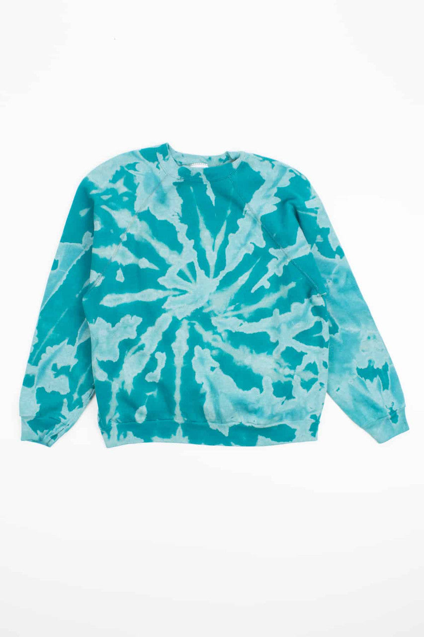 Teal Spiral Bleached Vintage Sweatshirt