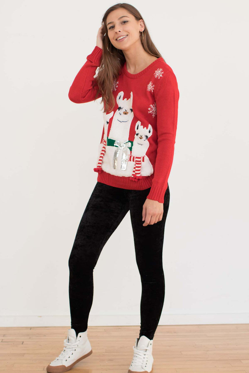 Three Llamas Holiday Sweater