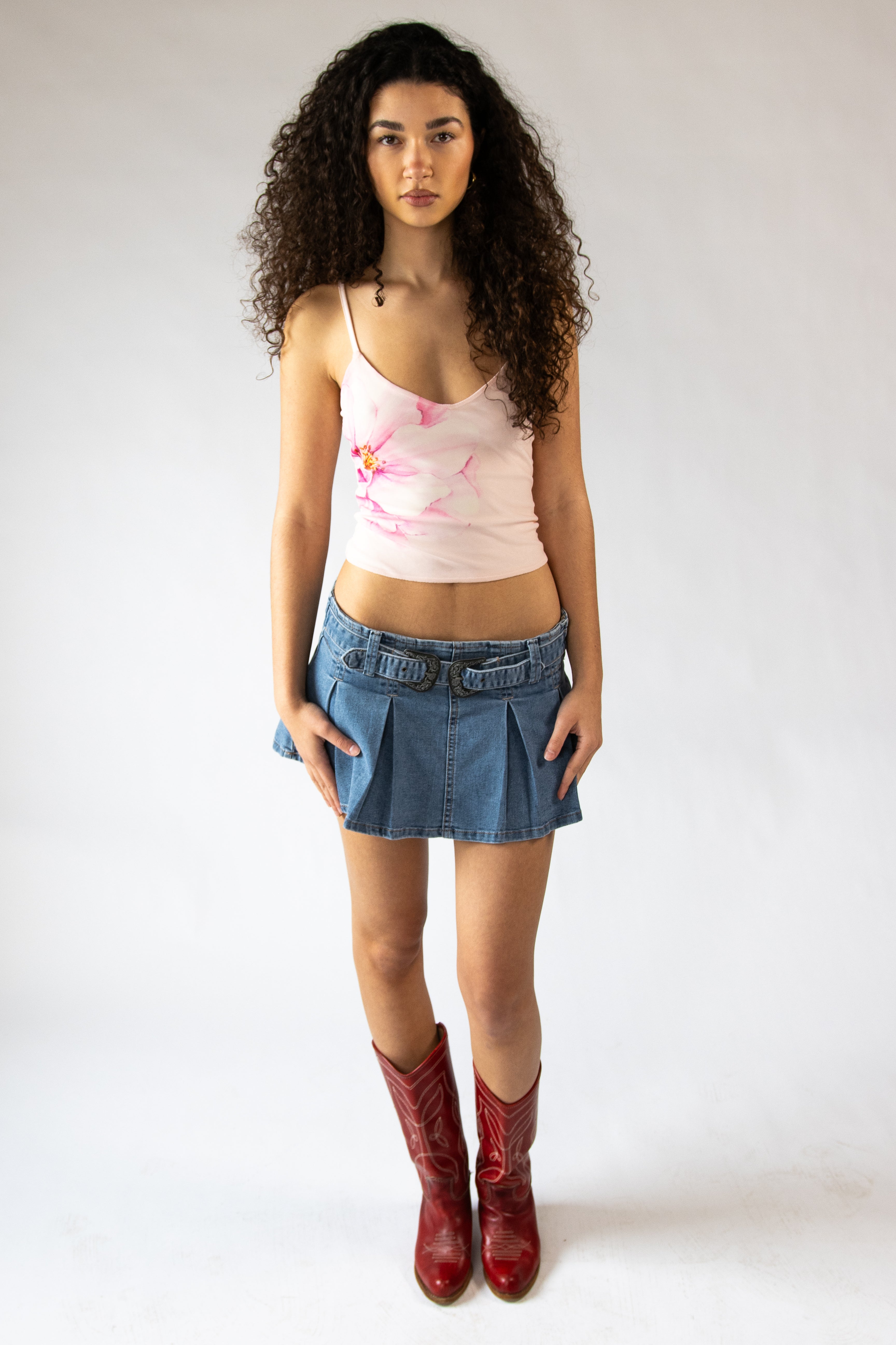 Tropical Flower Mesh Cami